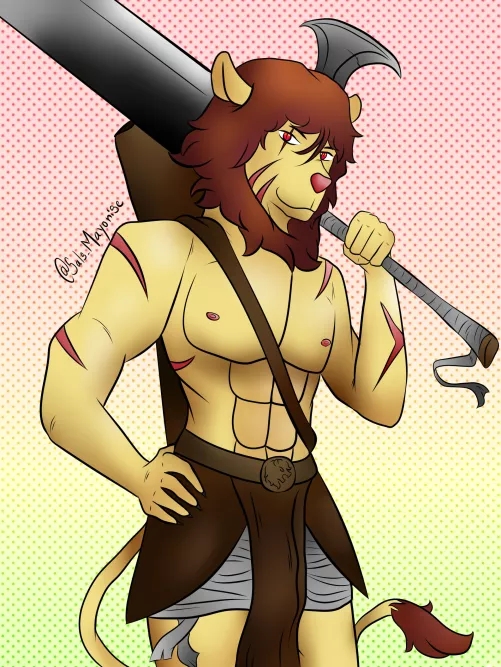 hi, i´m a new furry artist, i wish you can give me some feedback, here´s a lion barbarian