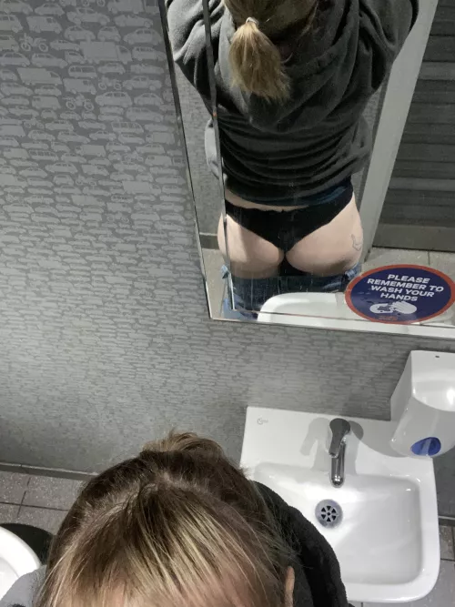 In the toilets at the service station 🚗 (f)