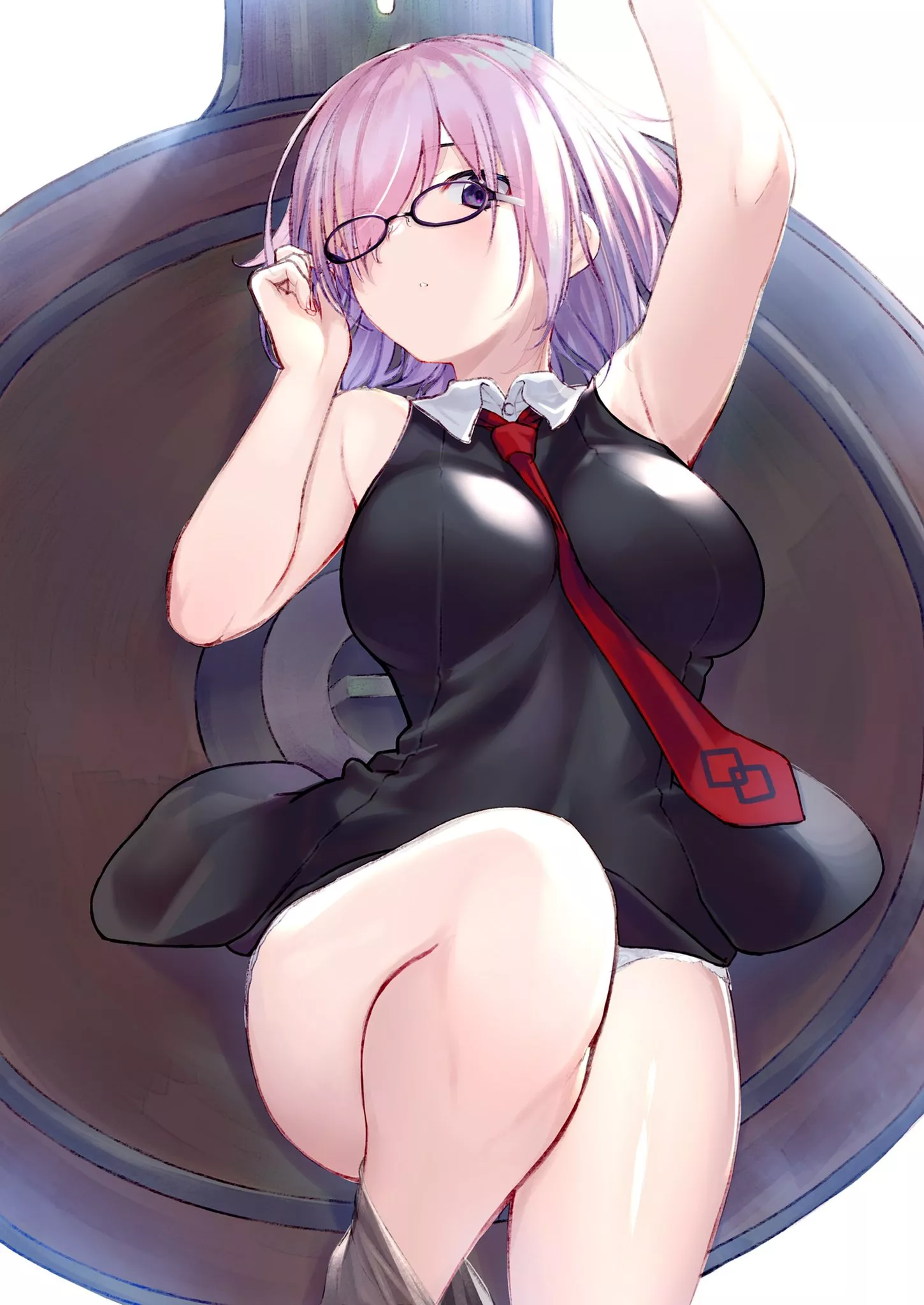Mashu Kyrielight in a mini skirt
