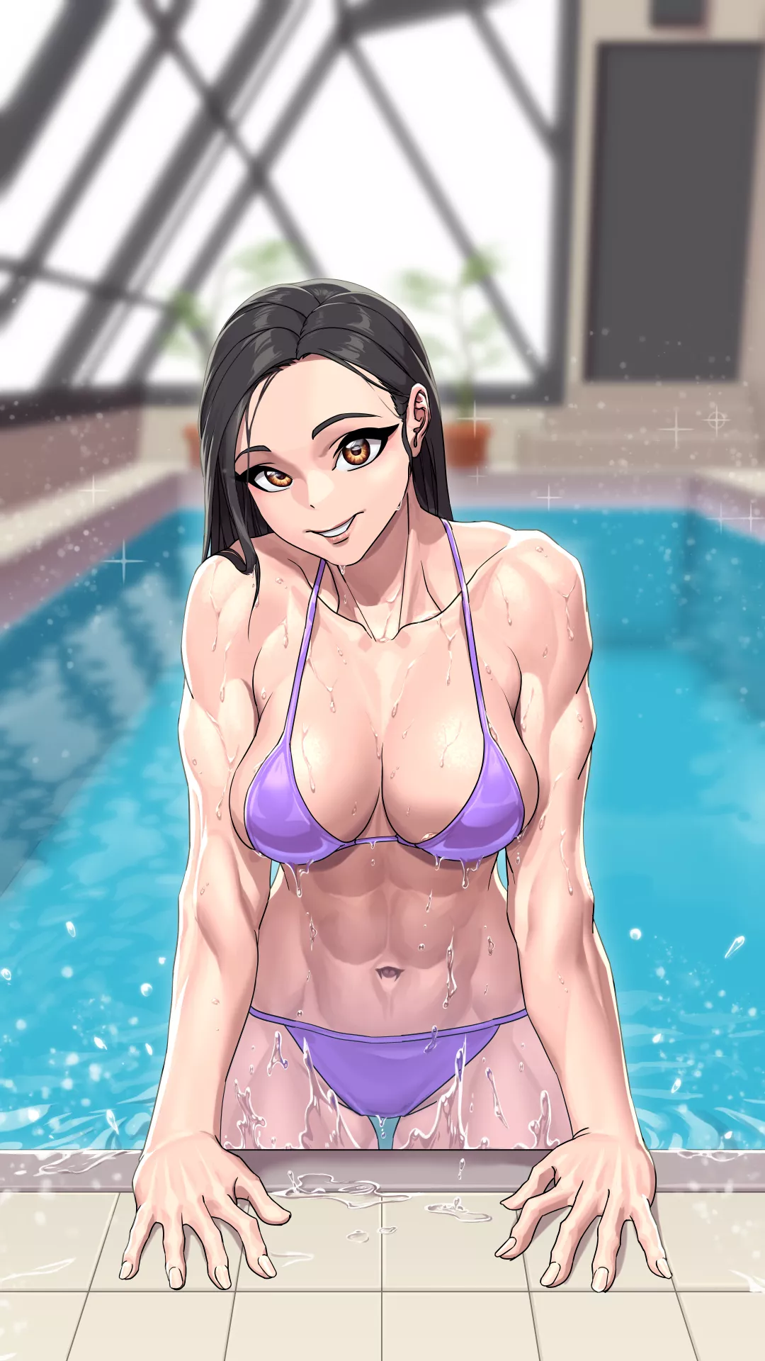 Muscle Girl in the Pool [Artist: Lyoung0J]