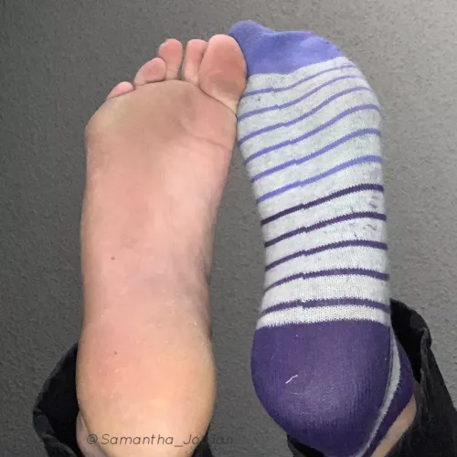 Purple stripes today.