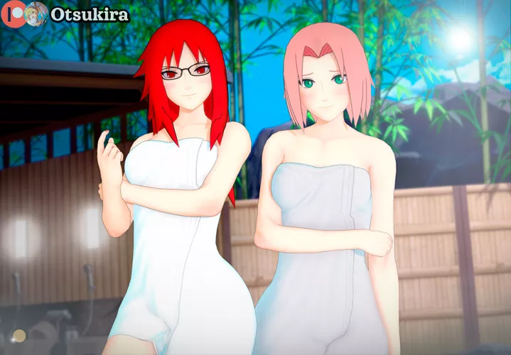 Sakura and karin at the hot springs