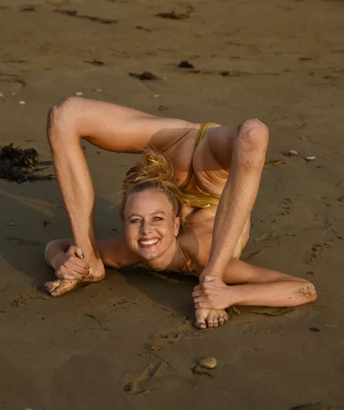 The bikini blends in with the sand