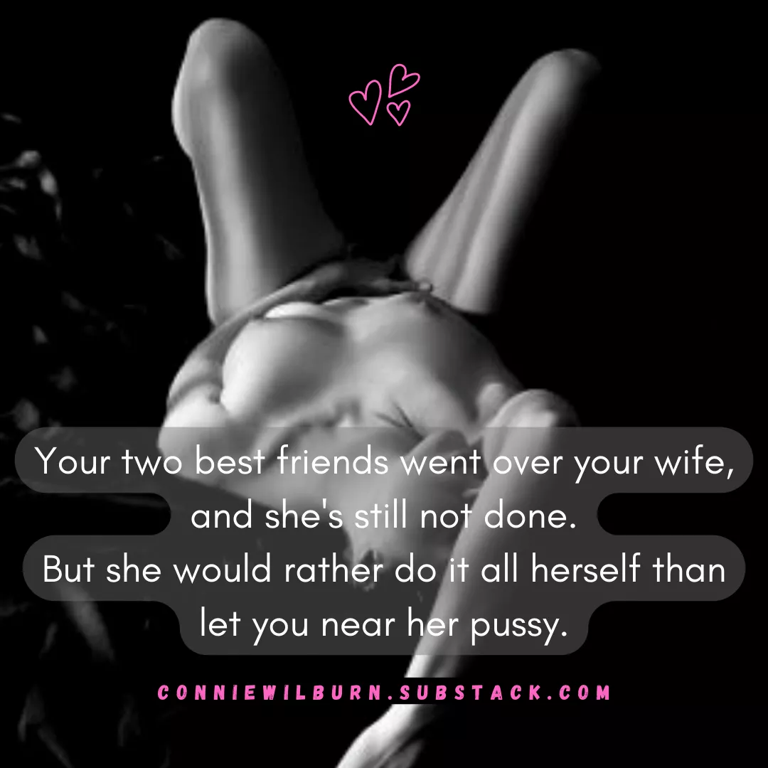 The more you beg your wife, the faster she fucks herself instead