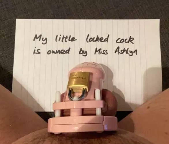 This is the first time I've locked a cock! I love being a key holder.