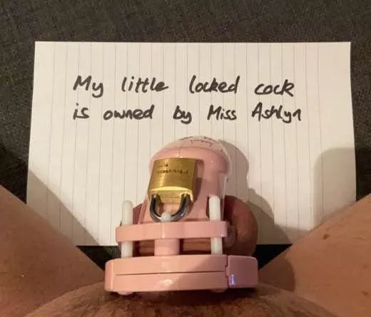 This is the first time I've locked a cock! I love being a key holder.