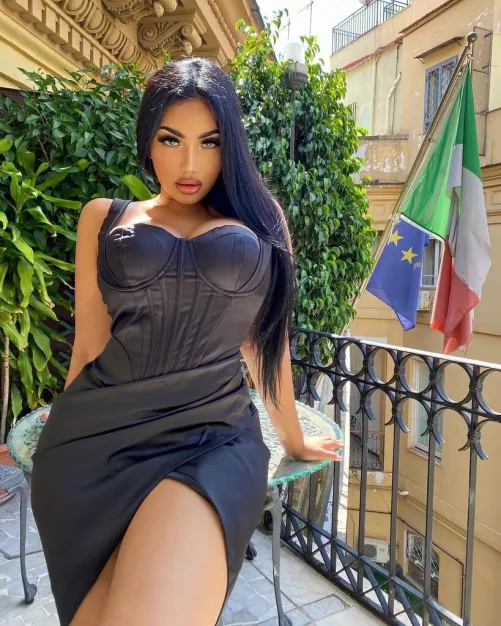 Tight sexy leather dress