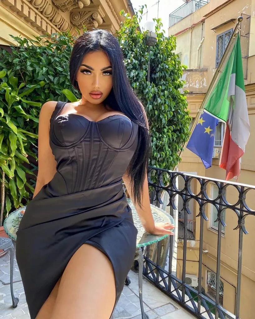 Tight sexy leather dress