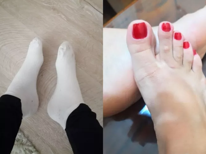 WOULD you lick them WITH or WITHOUT the SOCKS......