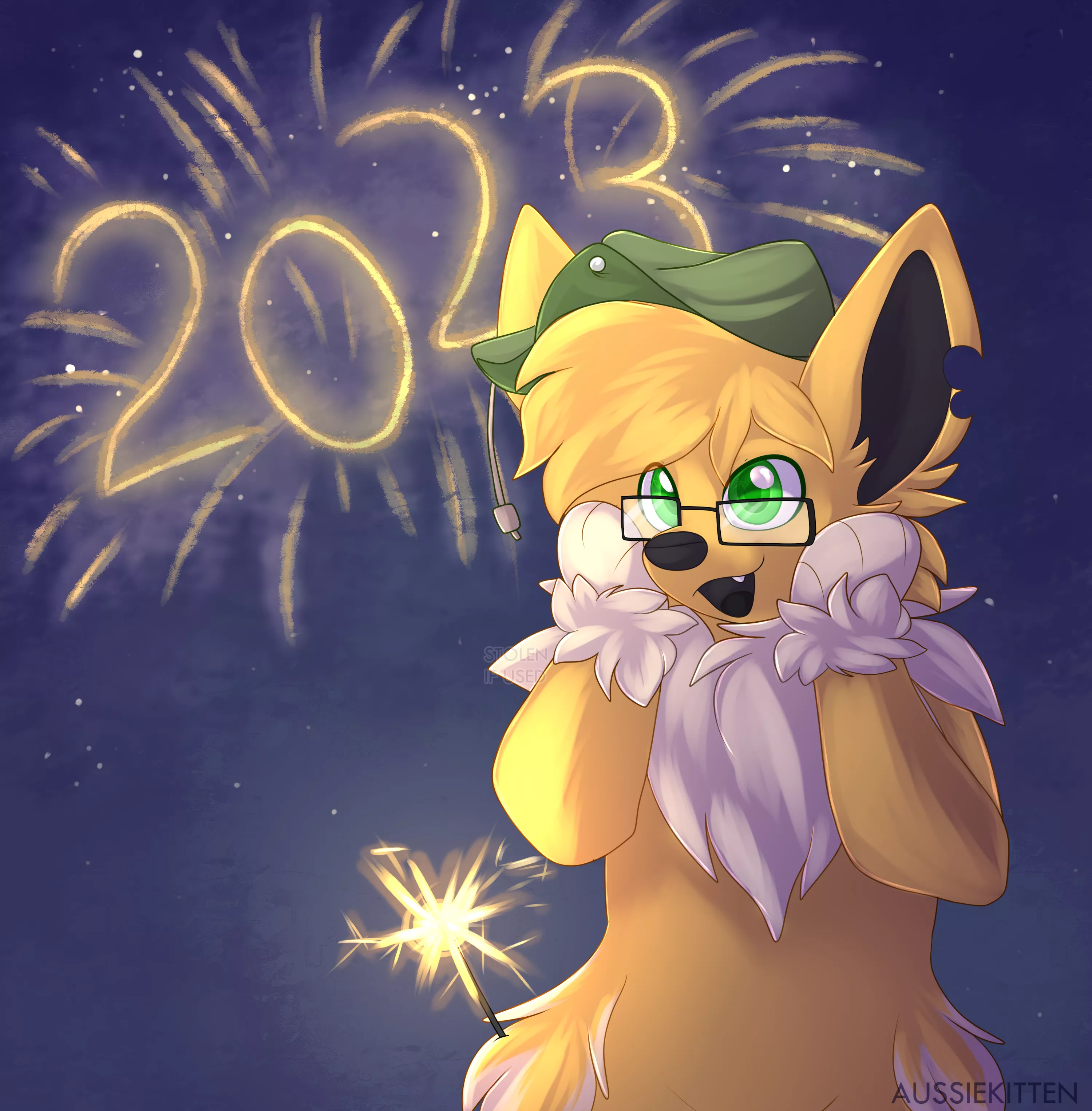 4 days left till it's 2023!! 🤯 | Art by myself @aussie_kitten | YCH comm for Lemon!