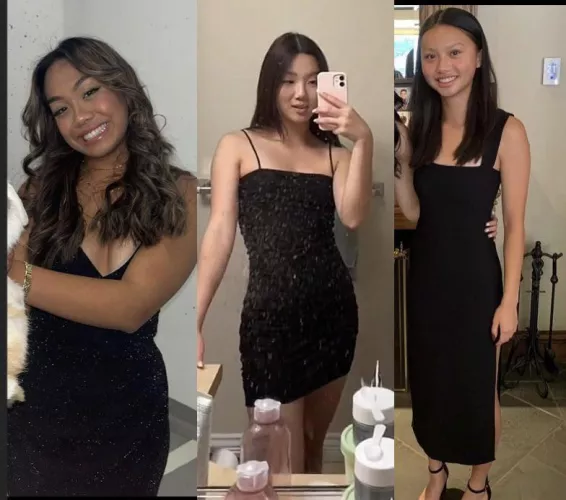 Asians in black dresses