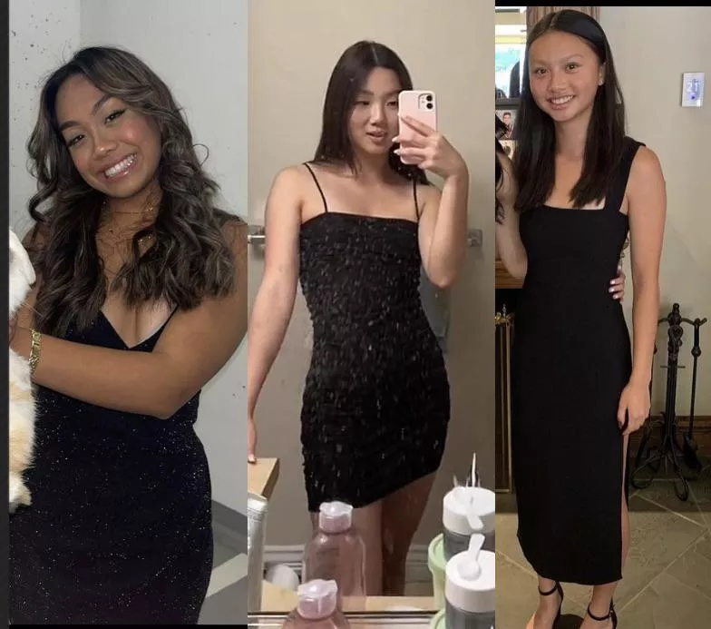 Asians in black dresses