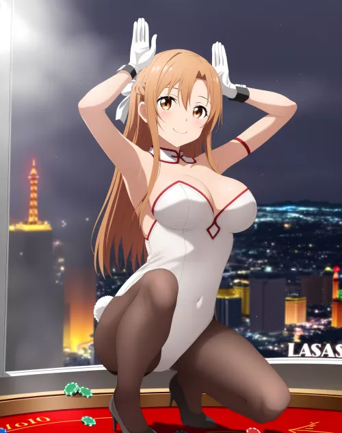 Asuna doing bunny girl pose
