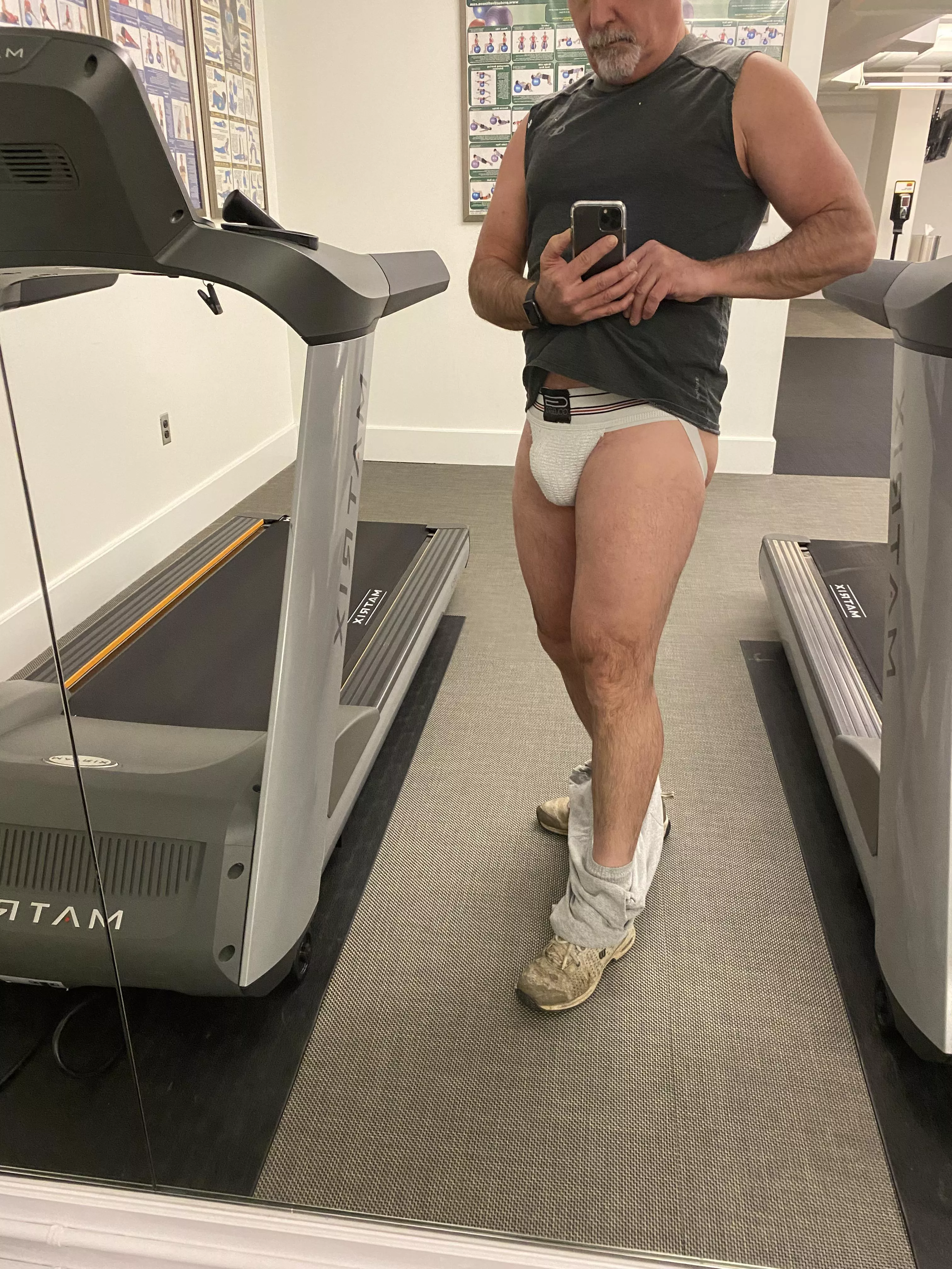 At the office mini-gym