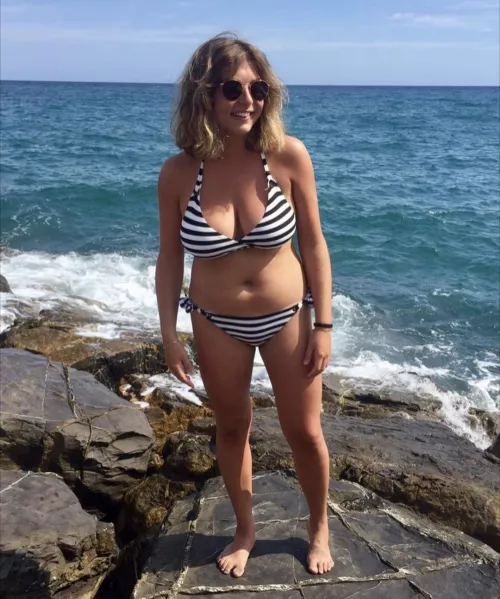 Big boobs at the beach