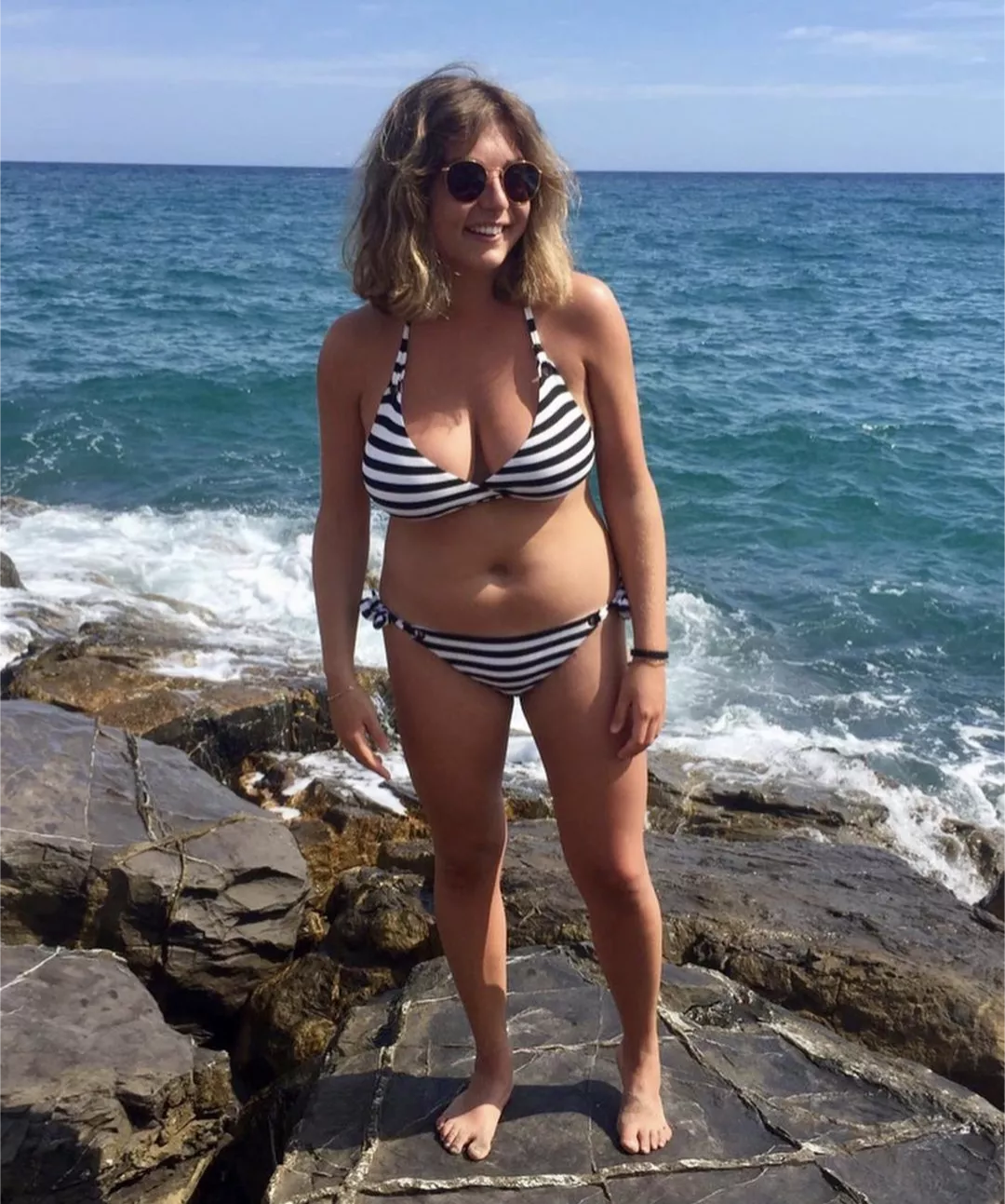 Big boobs at the beach