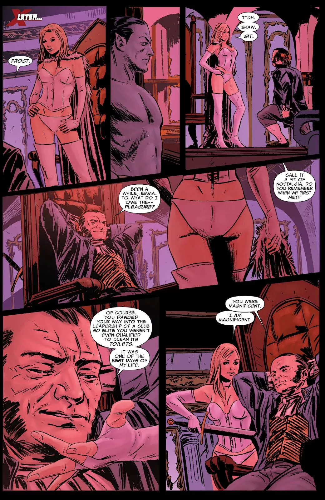 Capeless Emma Frost, to say the least. The White Queen. [Uncanny X-Men (1963) Annual 2 (2009)]