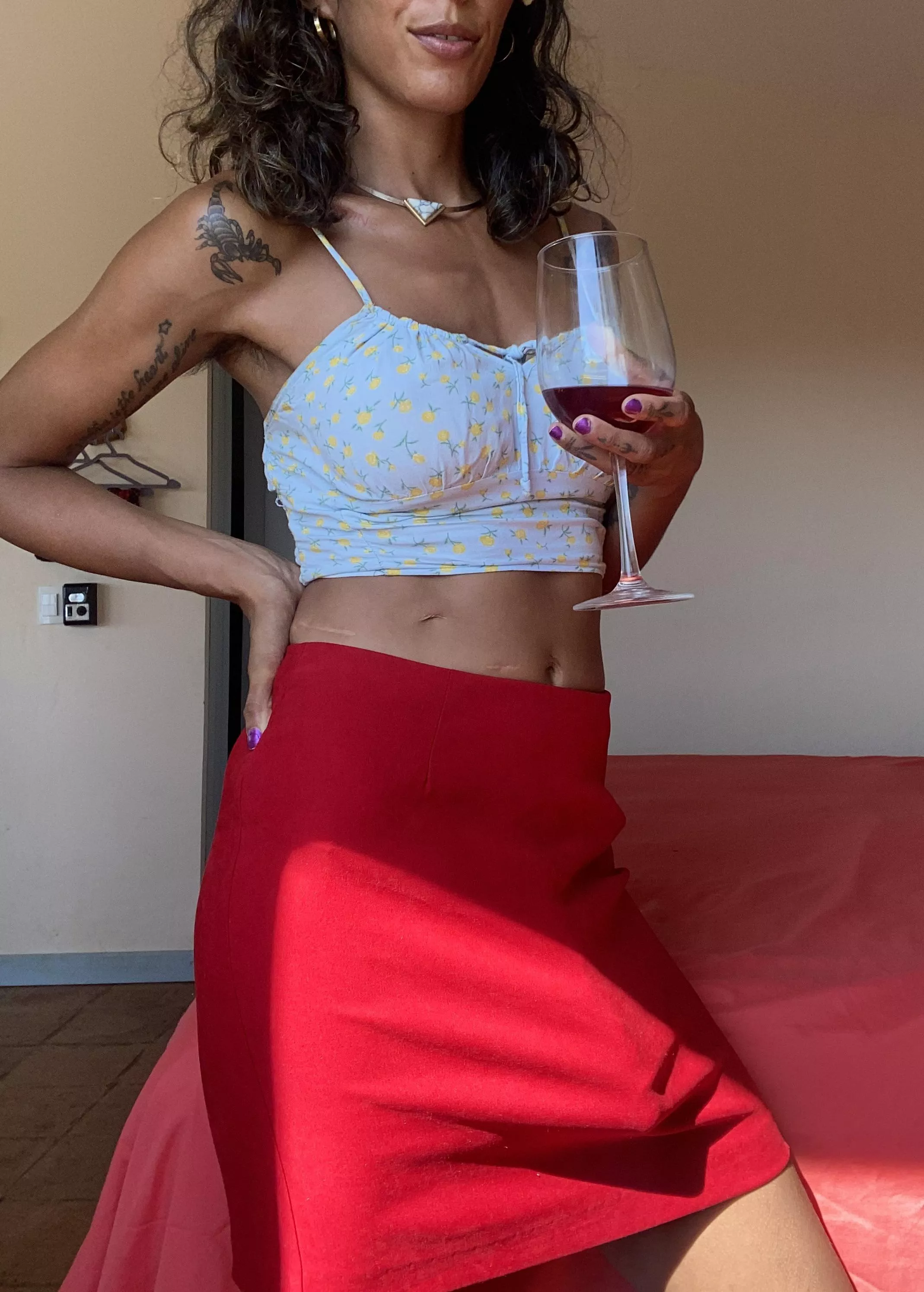 Come home and have a glass with me ?