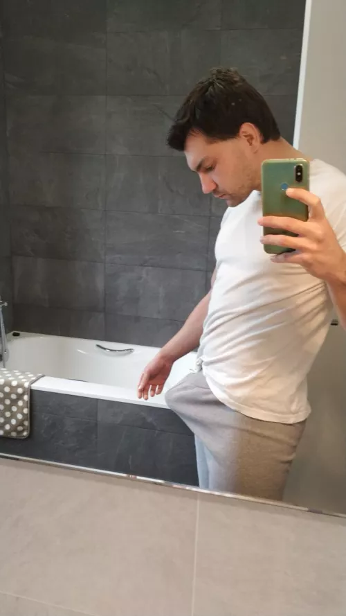 do you like commando in gray sweatpants?