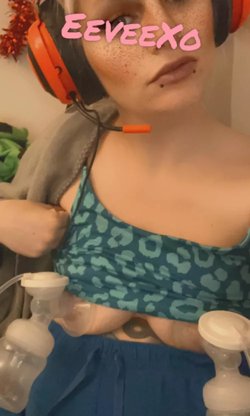 Gaming and lactating. Like what you see?