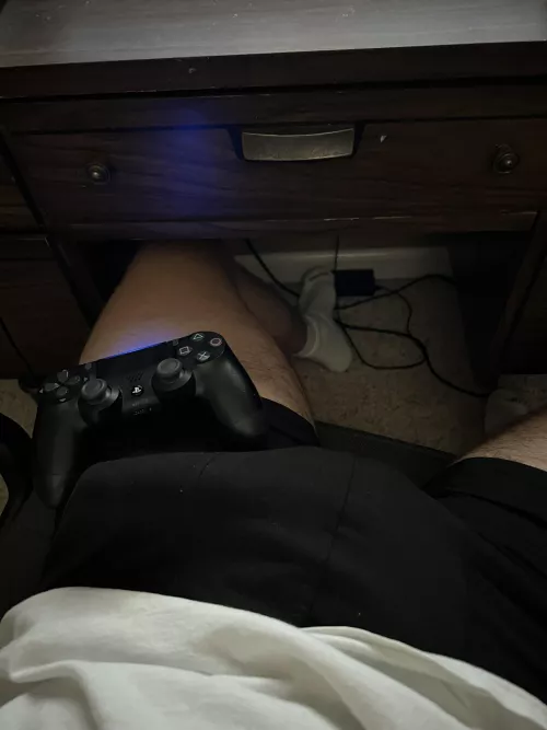 get under the desk and please me while i play my video games