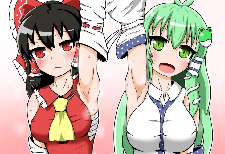 Hakurei Reimu y Kochiya Sanae (obra de ManyBooks) [Touhou Project]