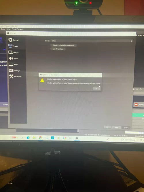 Help! I am trying to log into my Twitch account on OBS studios (with StreamElements) and it keep giving me this.