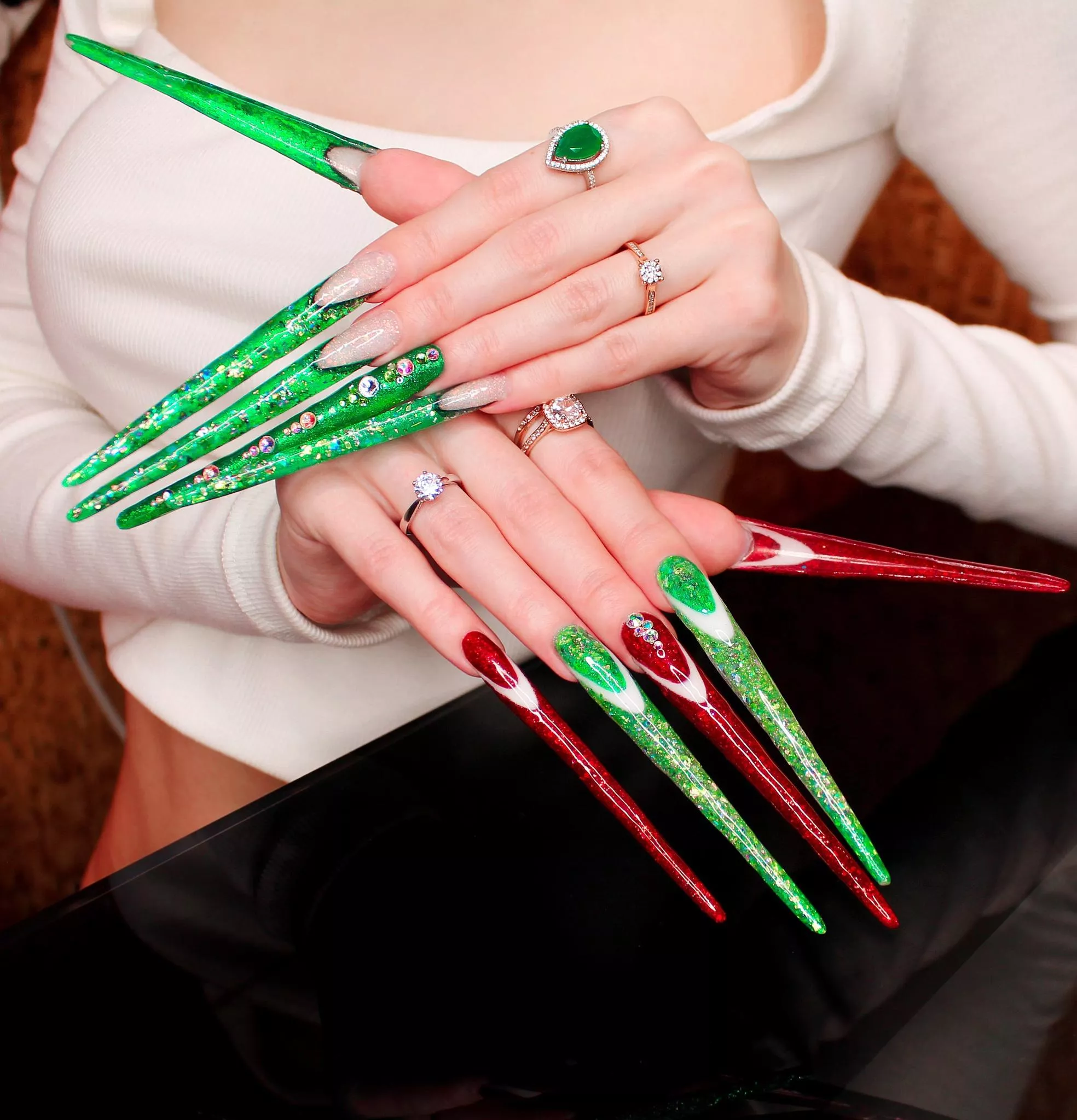 I want to show you my long Christmas nails