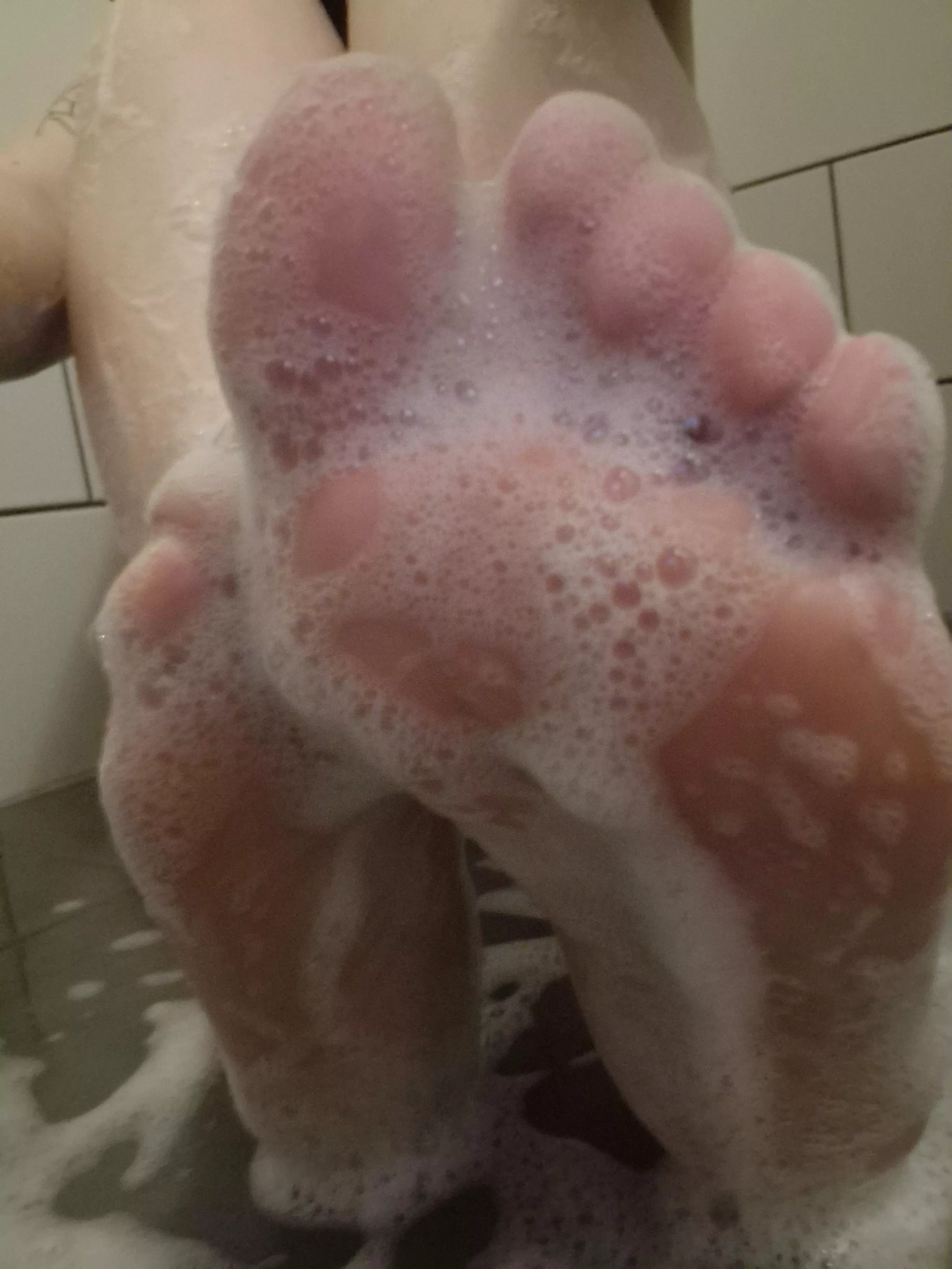 Like my soapy feet?