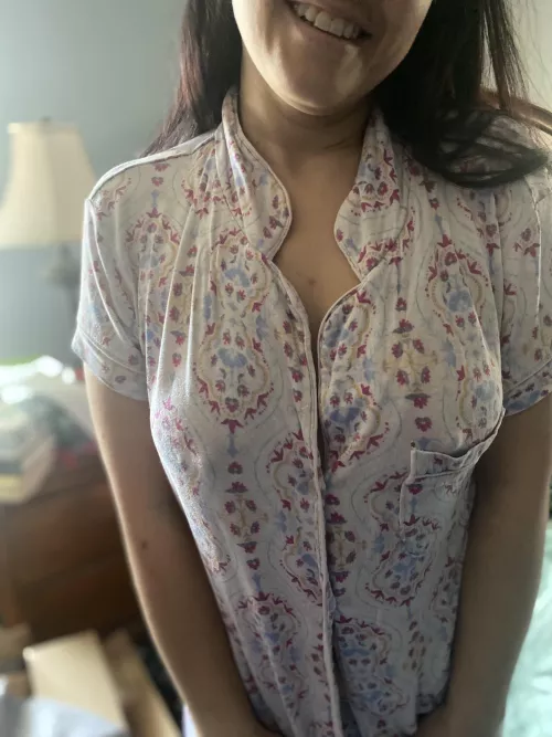 My 38yo wife in her Pajama top with some pokies!
