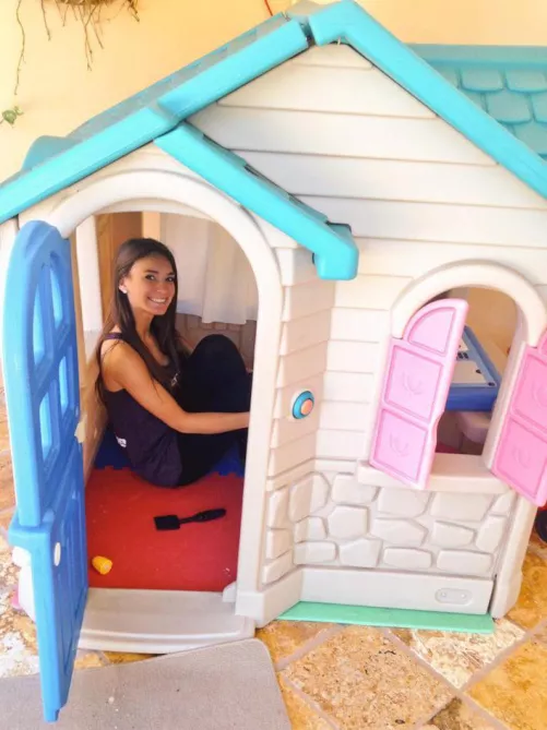 No Barbie body yet, but I’m in a Barbie house!