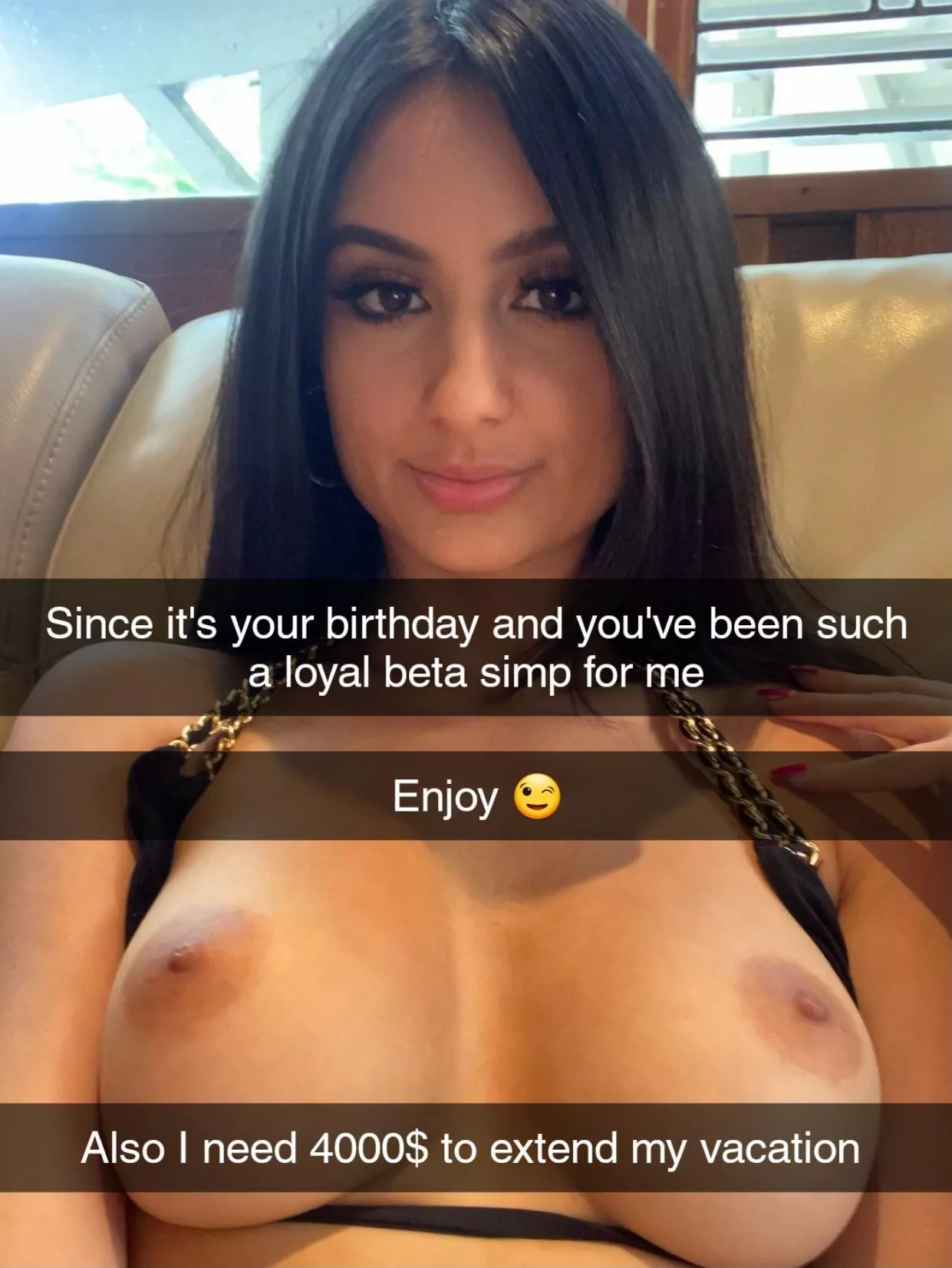 Of course you don't get see her tits for free