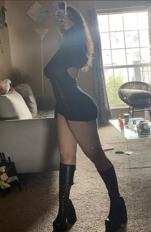 Tight black dress
