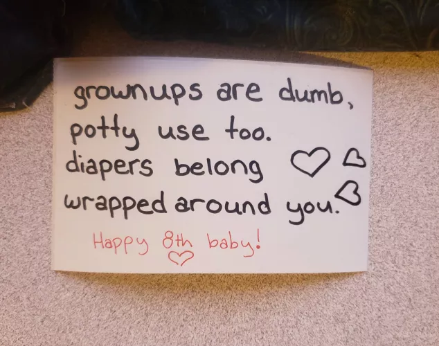 Tonight my husband and I are celebrating our 8th year of marriage! We are both AB/DL, and met on diapermates. I wrote him a poem for our anniversary 💕🍼