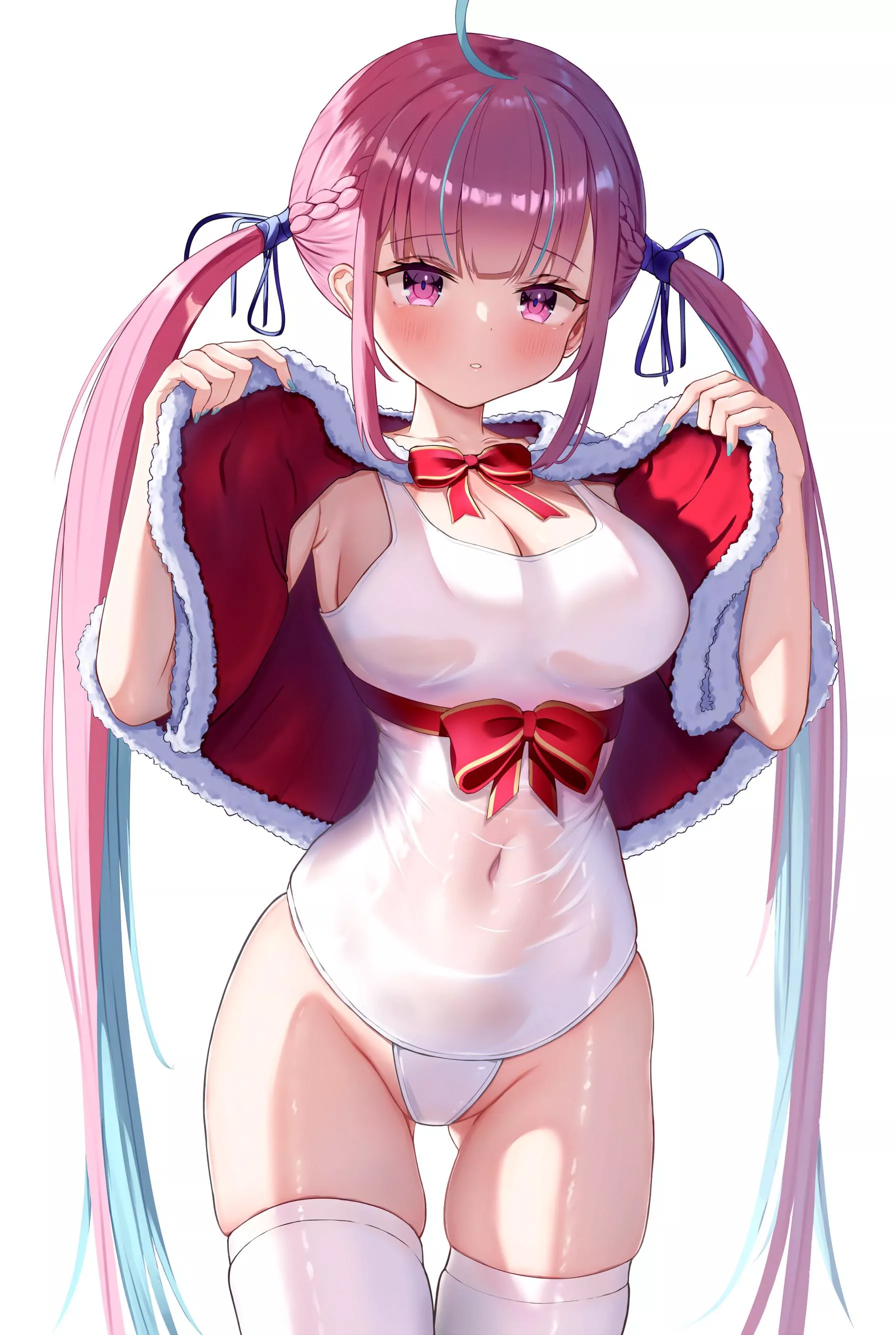 Unwrapping her thighs