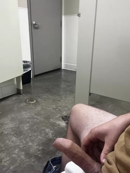 Wanking with the stall door open