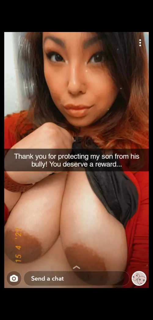What your mom didn't know was that Jamal was your biggest bully. He only 'protected' you once he saw her big tits bouncing around when she came to pick you up after school.
