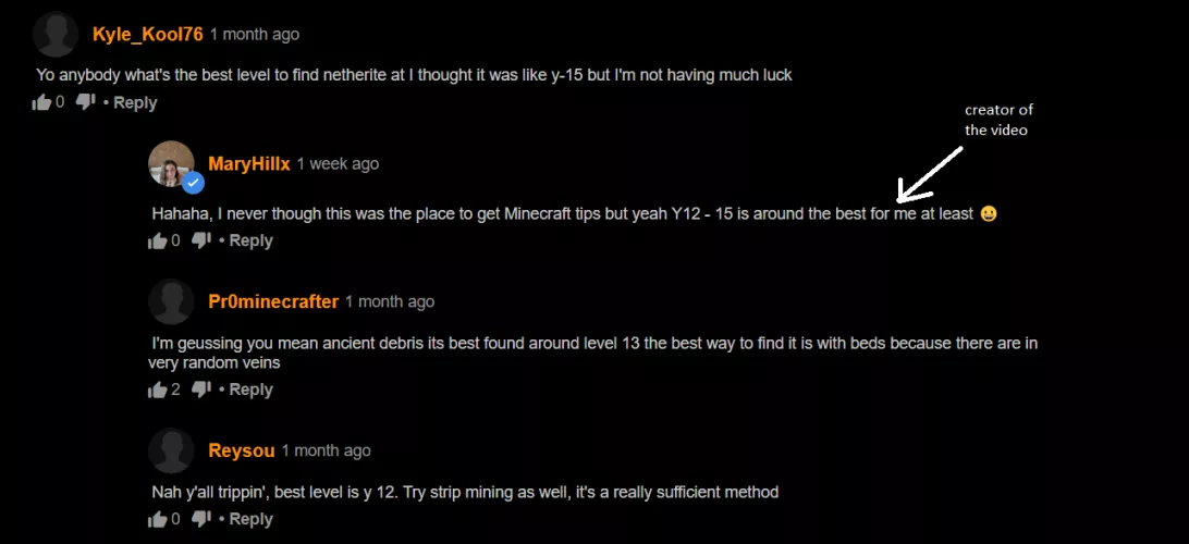 When the video creator chimes in to answer one of those gaming comments. Beautiful