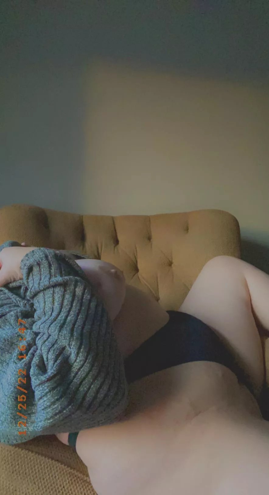 you get home and see me like this, are you getting between my thighs?