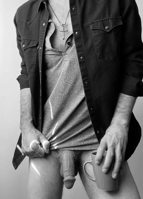 Almost dressed for work until you decided to take my…shift…