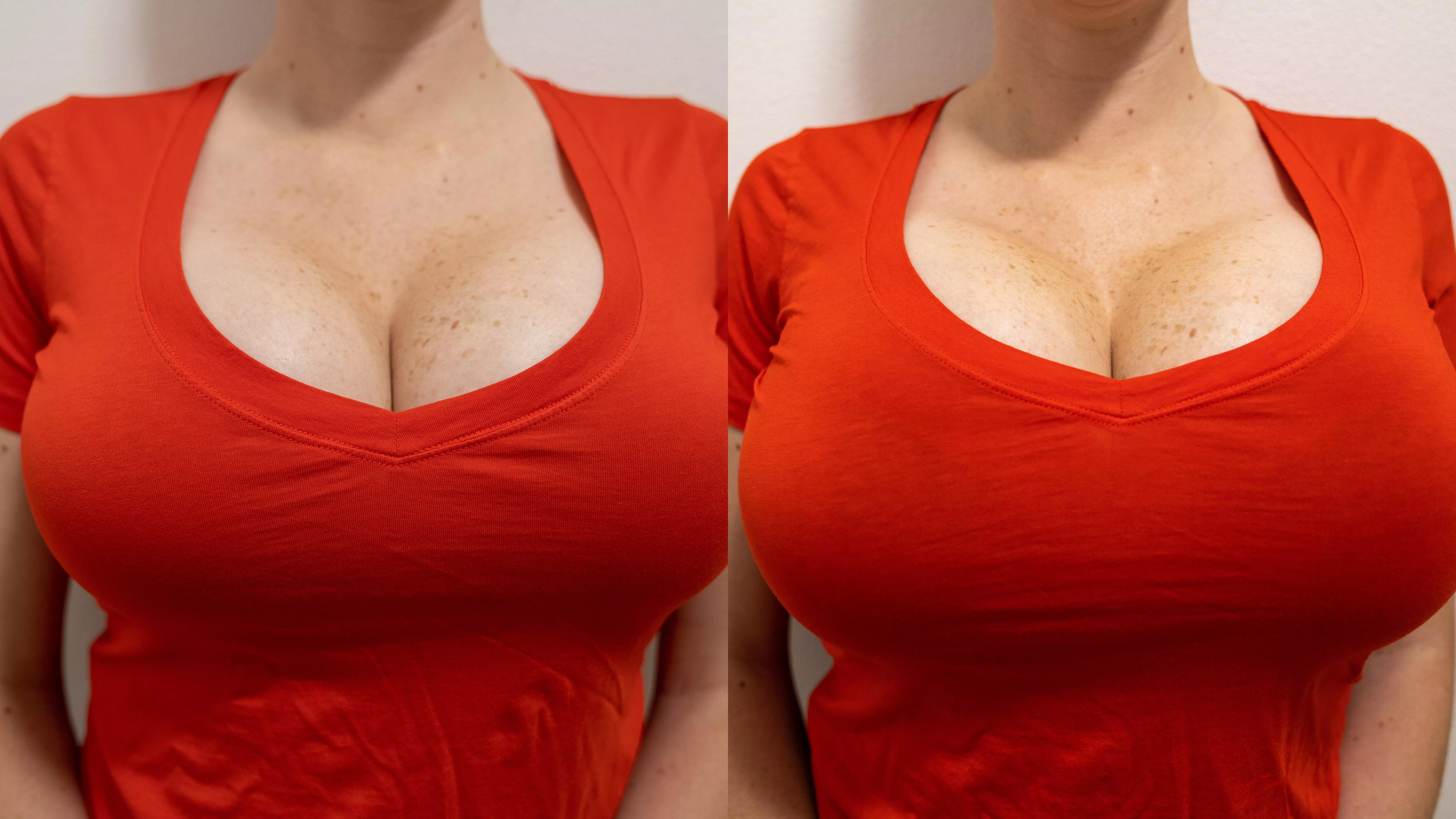 Always love filling out my already tight v necks more after a growth! [OC]