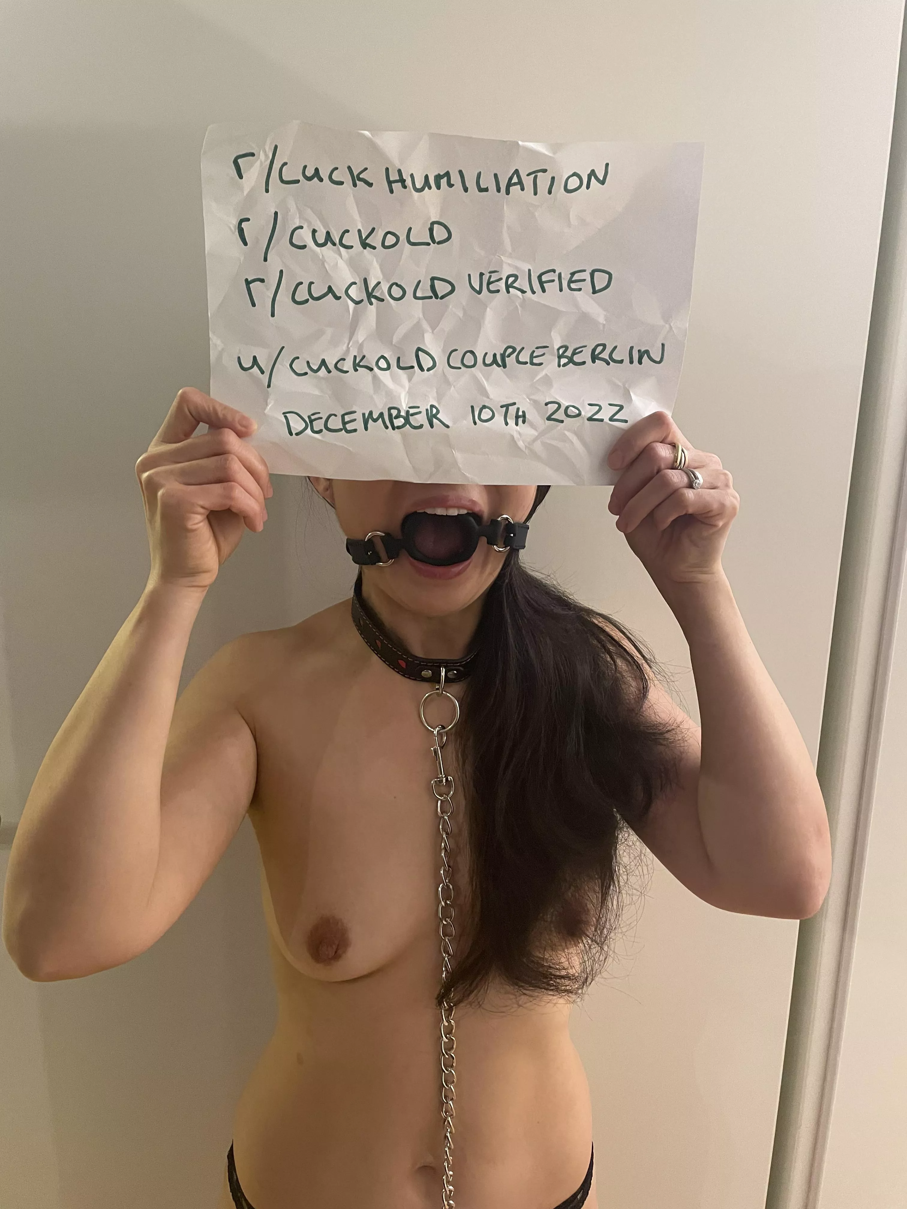 Asian slut wife, just before she was fucked by a real man