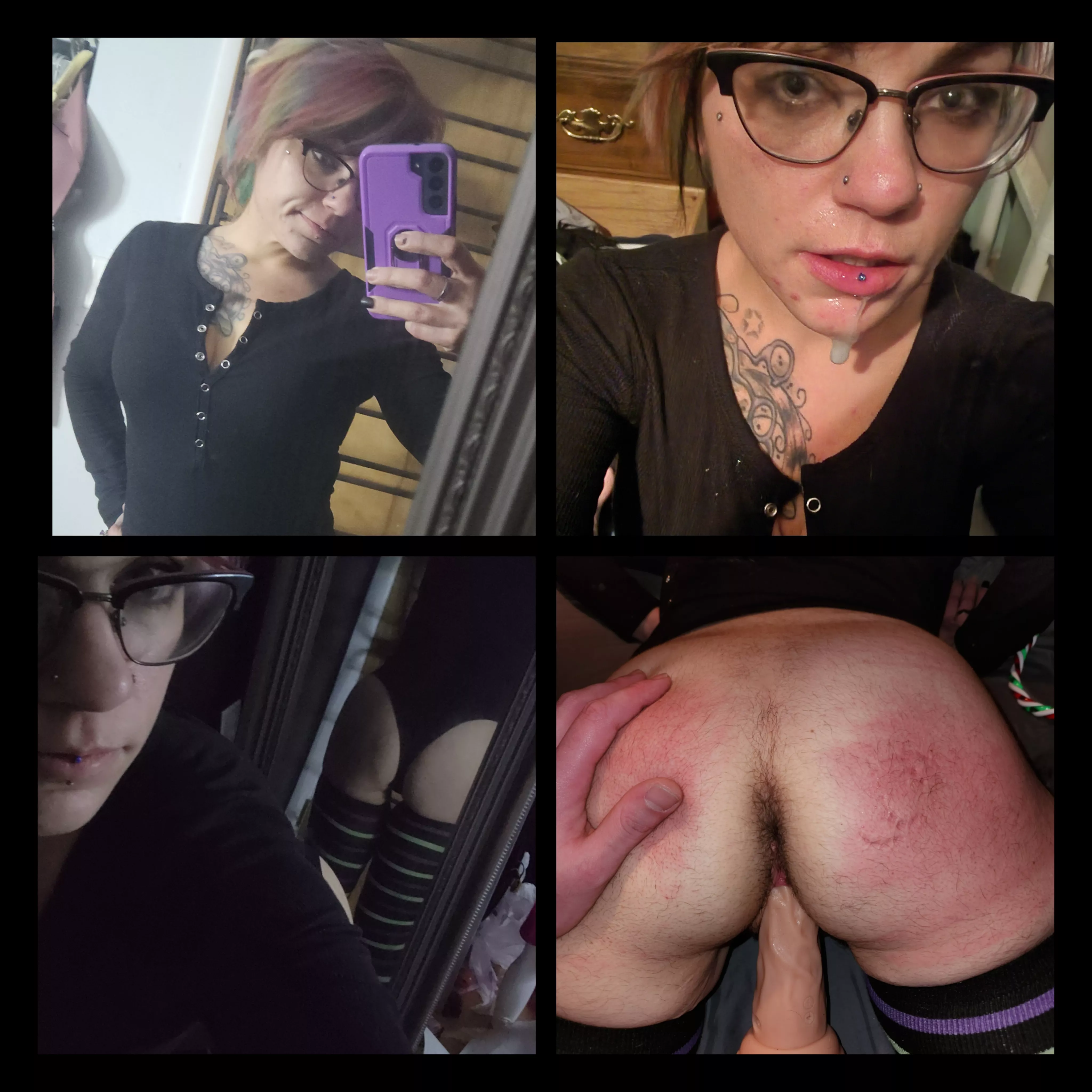 Before and after. My only complaint is my ass doesn't bruise easily.