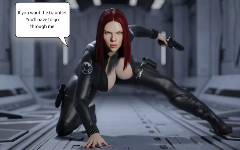 Black Widow superhero landing pose (BabaYaga0F) [Marvel]