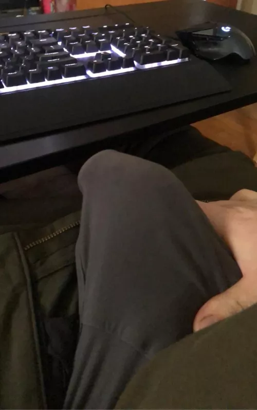 Browsing Reddit while casually stroking my bulge