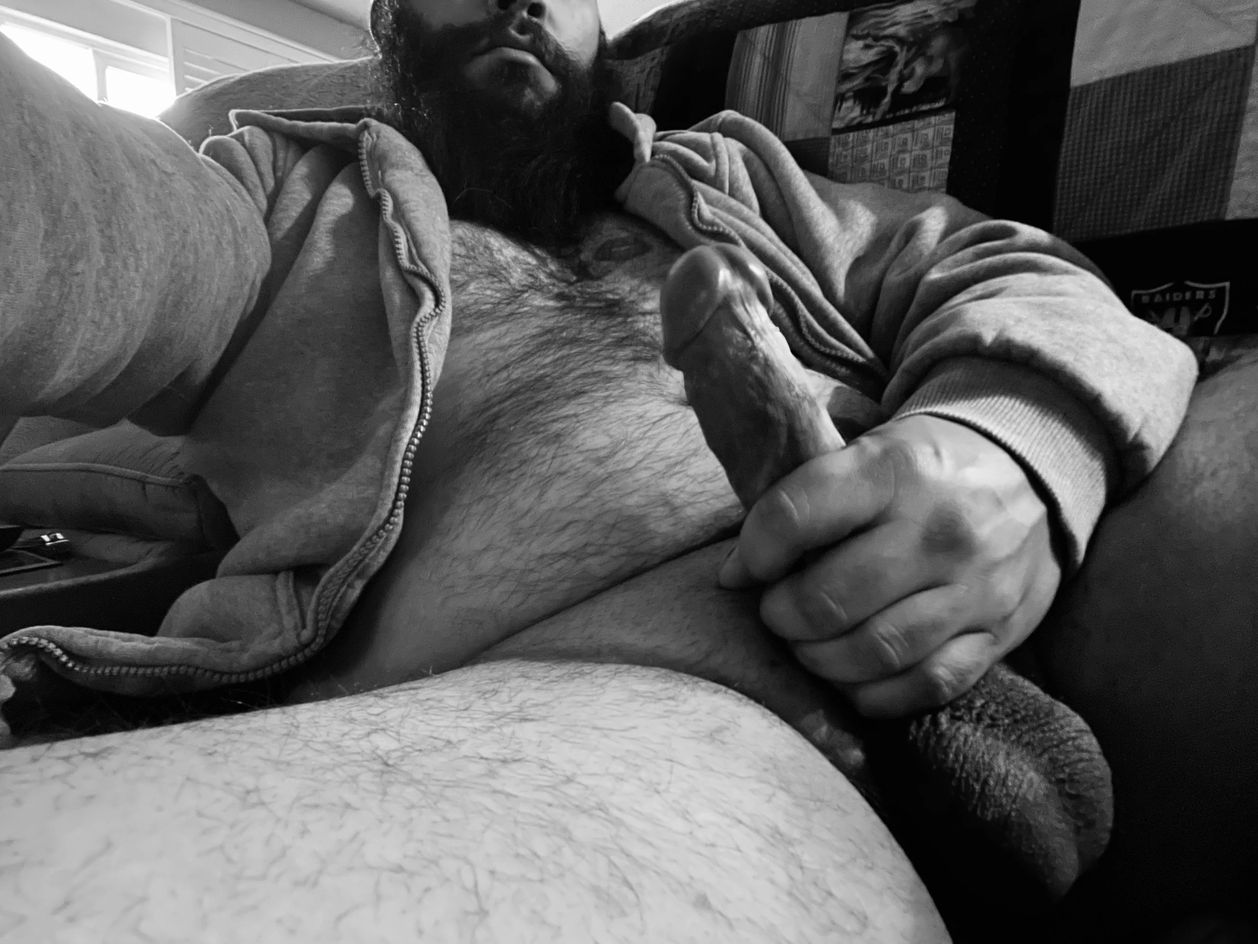 Daddy getting comfortable. Want to help?