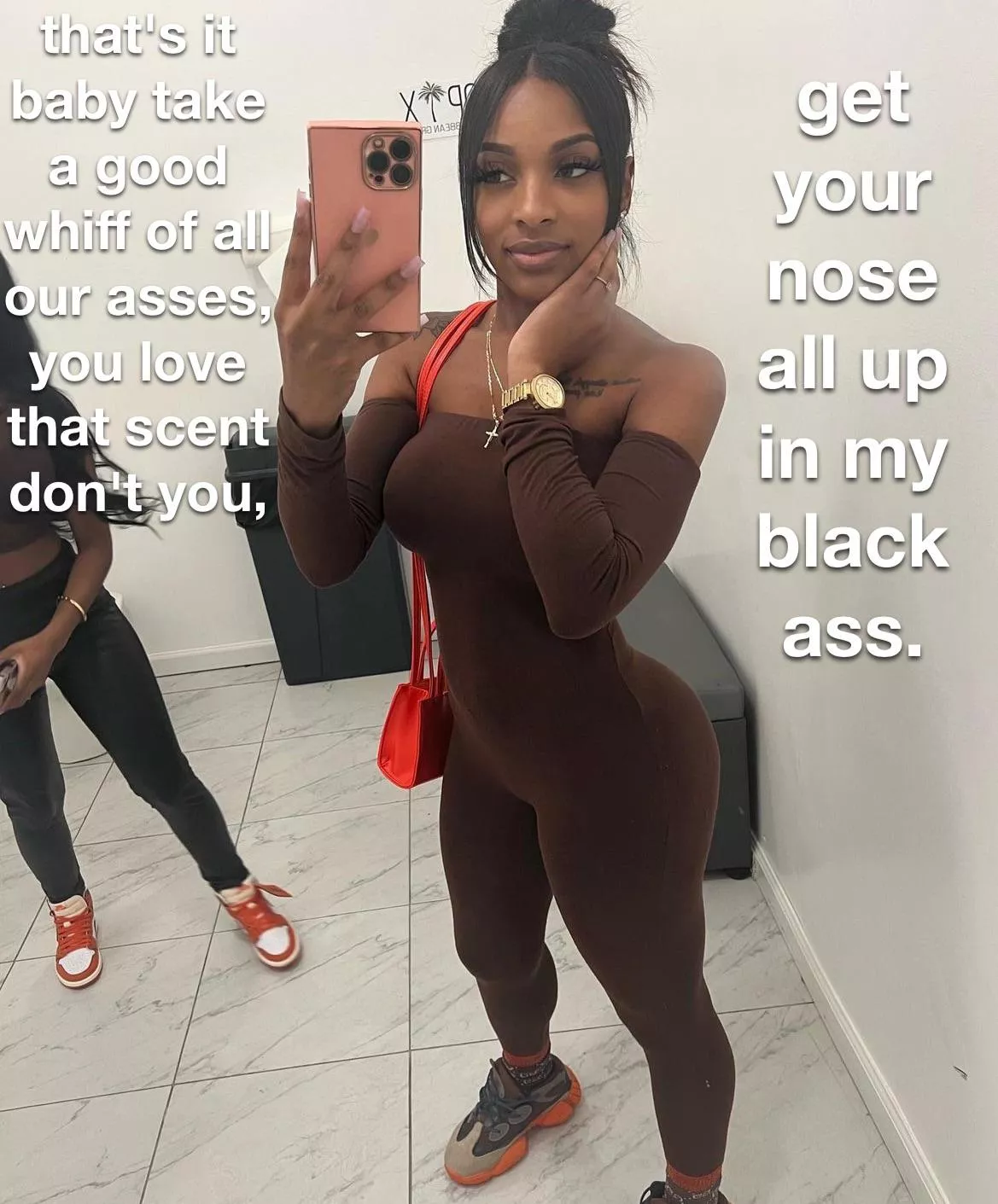 Get your face into her ass loser!