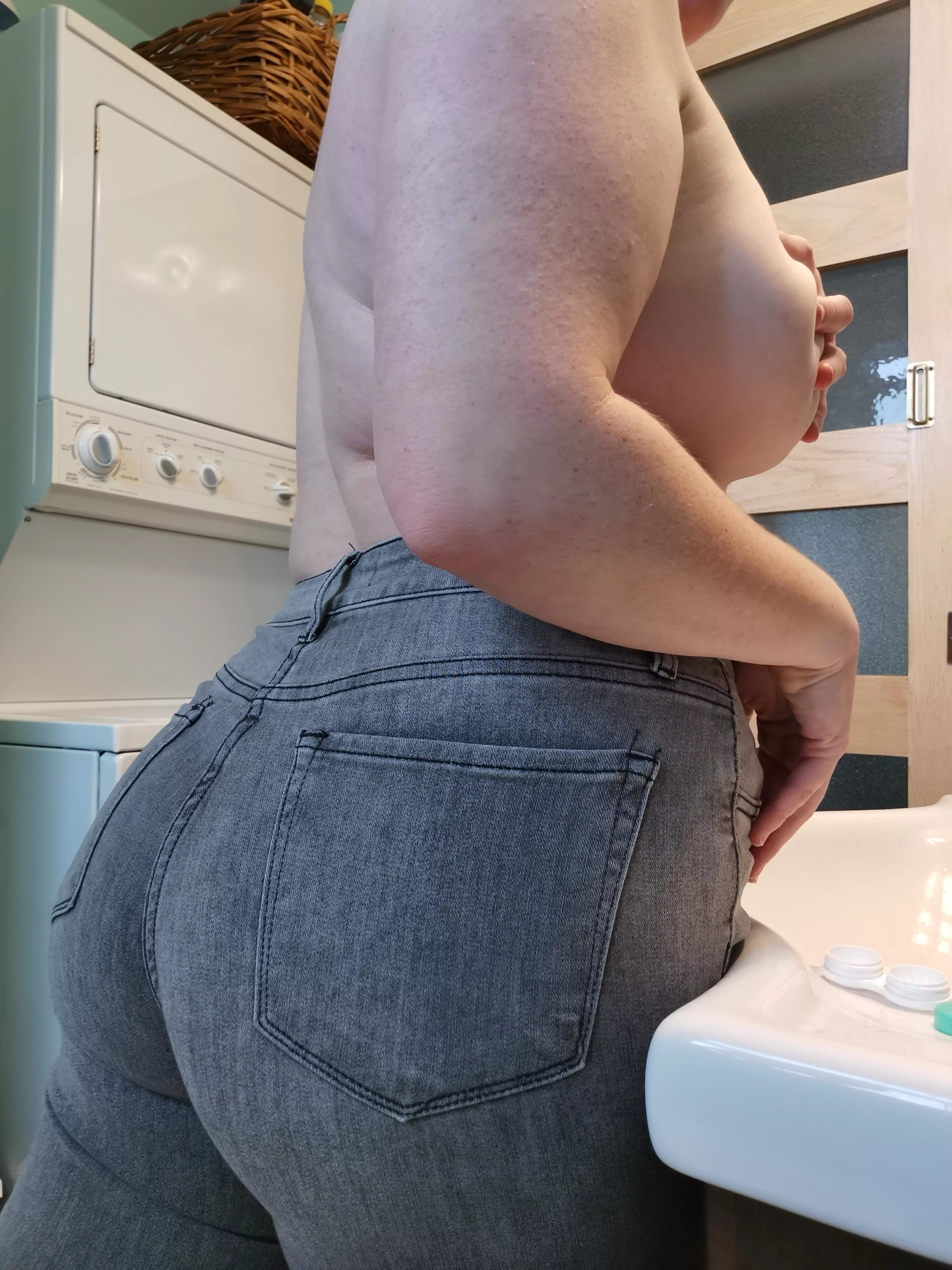 Grey wash jeans and optional top