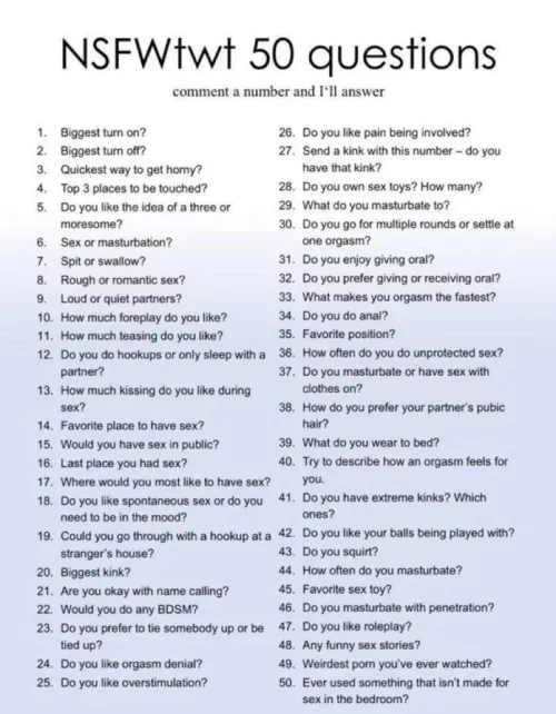 Let's do this. Pick a number, answer it yourself, and I'll reply with my answer to you.