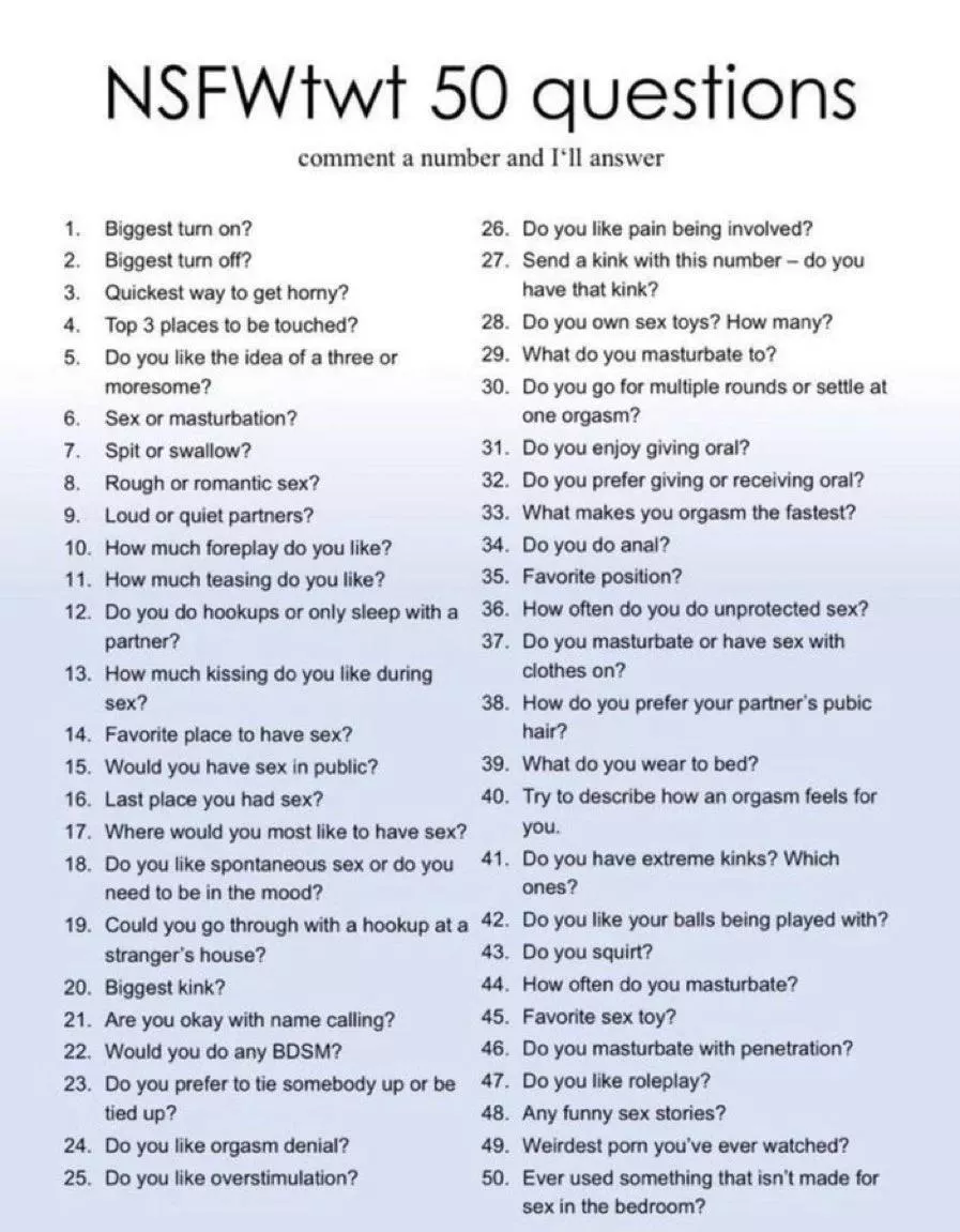 Let's do this. Pick a number, answer it yourself, and I'll reply with my answer to you.